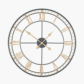 Antique Bronze and Gold Metal Round Wall Clock